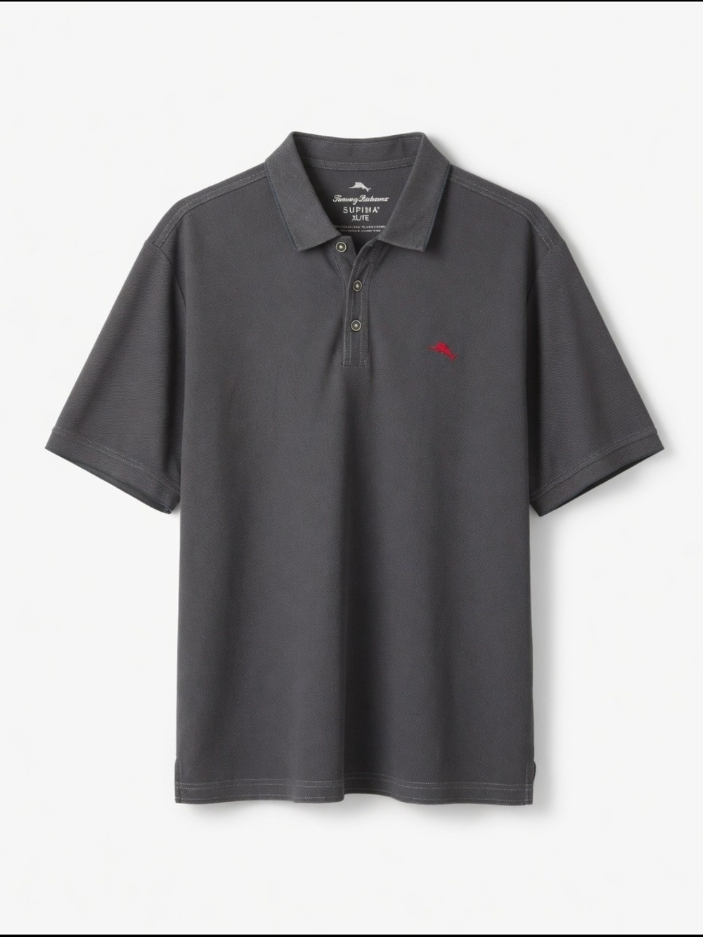 Men's XL Tommy Bahama Supima Charcoal Grey Polo